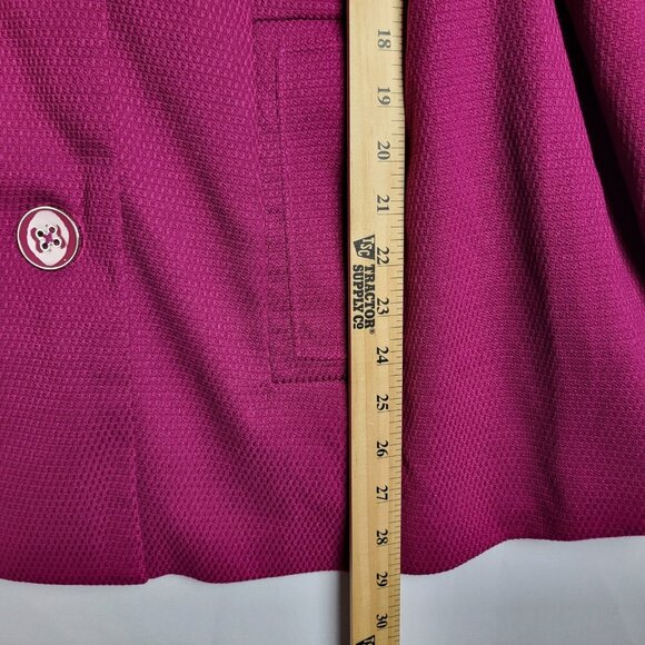 Dialogue Jacket Women's Plus 1X Hot Pink 3/4 Sleeve Large Buttons - Picture 6 of 8